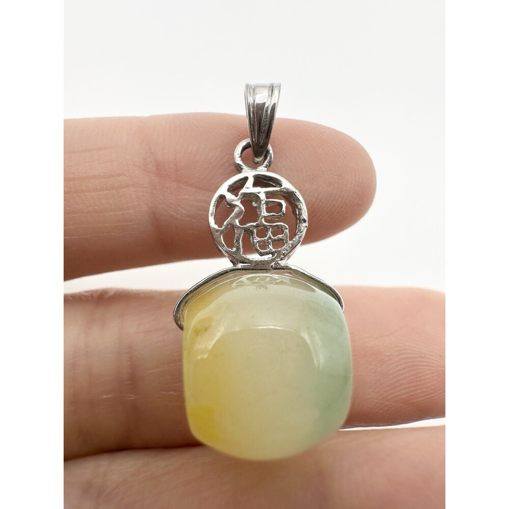 18k Gold Plated Chinese Blessing Gemstone Pendant